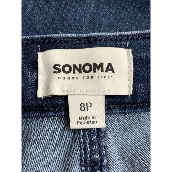 Sonoma Womens High-Rise Dark Wash Skinny Jeans  With Pockets Size 8 Petite - Picture 8 of 13